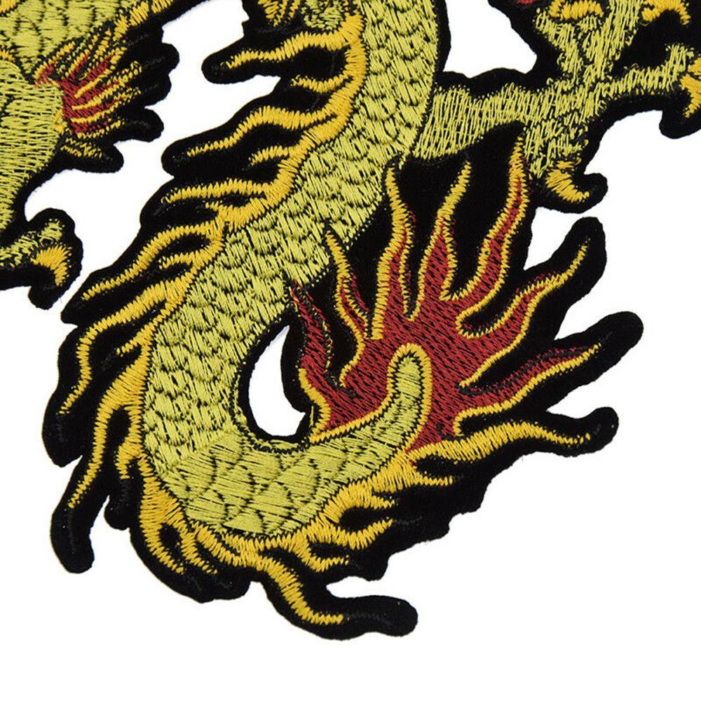 Chinese Dragon Golden Jeans Decoration On Clothes Clothing Accessory Patch Applique DIY