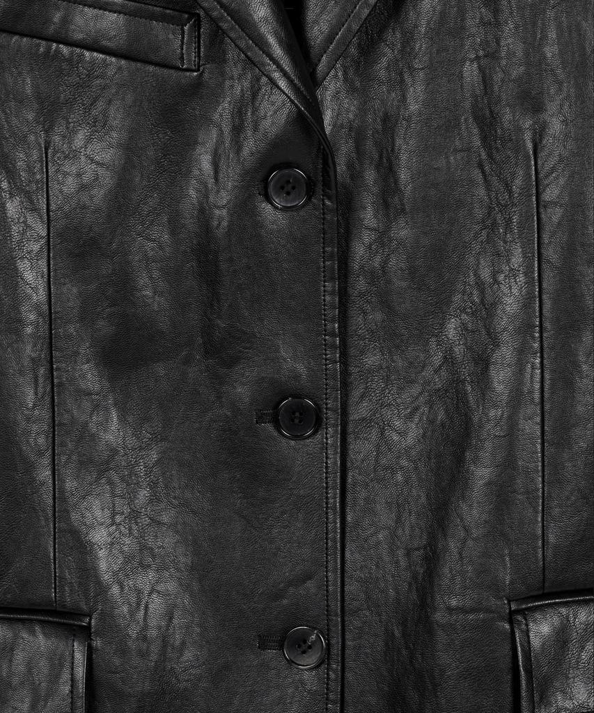 TIENJITIUMEON W Faux Leather Jacket (Washed Black) Tnja6F105Bk