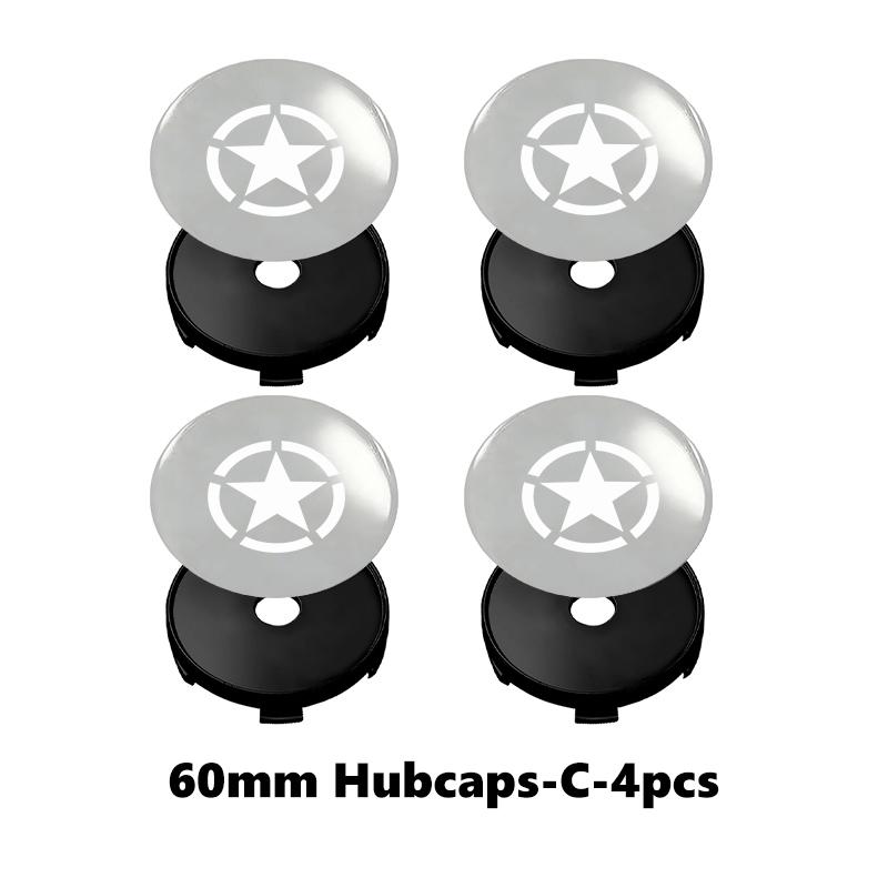 4Pcs 56mm/60mm Car Wheel Center Hub Cap Rim Cover For Jeep Grand Cherokee Wrangler JK Renegade Gladiator Compass NXJPT1