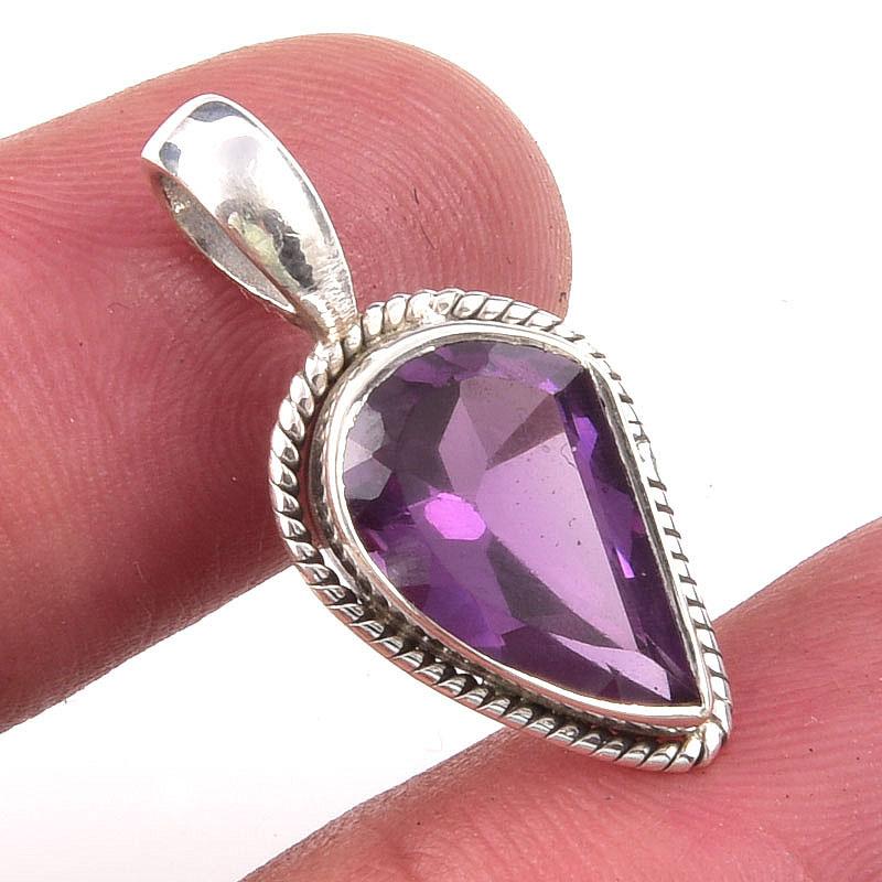 Natural Alexandrite Gemstone 925 Solid Sterling Silver Jewelry Pendant 1" O2B66