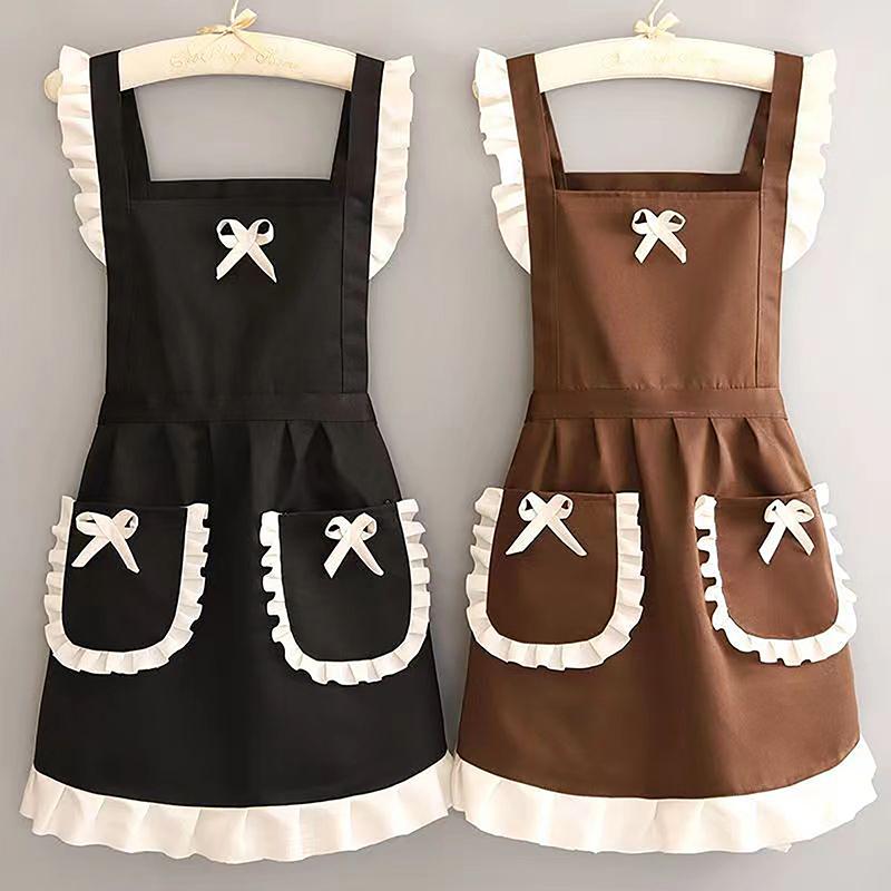 Cute Maid Outfit, Oil And Stain Resistant Apron With Waistband, Kitchen And Restaurant Work Clothes