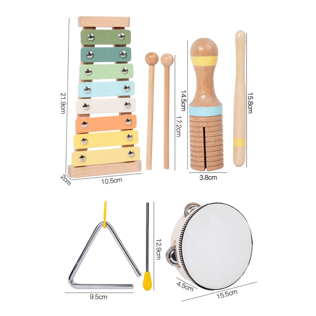Wooden Musical Instrument Montessori Music Set Baby Children Percussion Instrument Toy Early Educational Knocking Toys for Kids