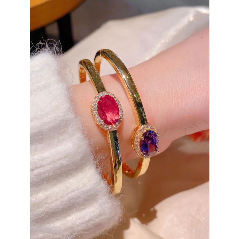 Высококачественные ювелирные браслеты с цветной циркониевой инкрустацией