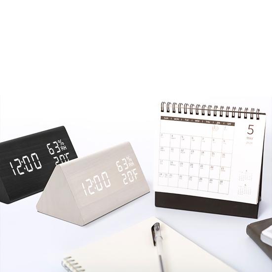 Будильник с голосовым управлением, энергосберегающие многофункциональные настольные часы из АБС-пластика с прозрачным экраном для дома