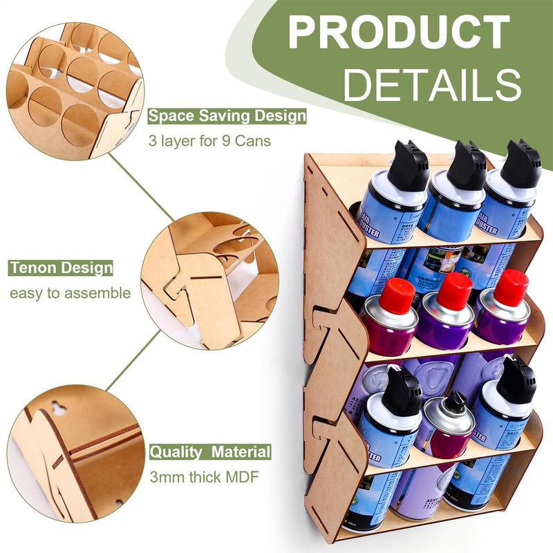 Spray Can Holder Large Capacity Paint Bottle Organizer Spray Paint Storage 9-Can Paint Can Holder Spray Paint Can Wall Shelf