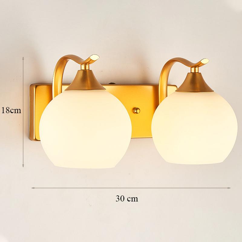 Decorative Modern Wall Lamp with Glass Shade Bedside Bedroom Loft Design Up Down Iron Led Night Lights Gold for Home Mirror E27
