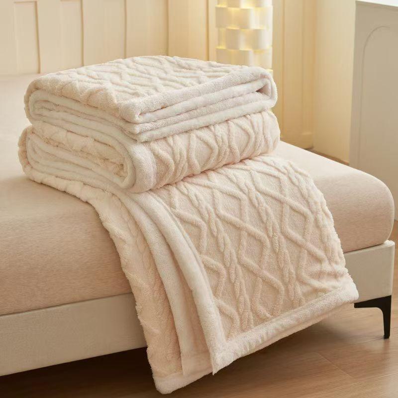 Single/Queen/Super King Thicker Fleece Throw Blanket for Bed or Sofa , Soft Plush Blanket