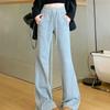 Gray Wide-leg Pants In Spring and Summer New Casual Micro-flat Pants Straight-dial Sweatpants Sweatpants Women