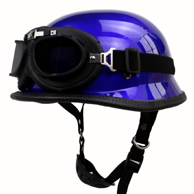 Retro DOT-Certified Half Motorcycle Helmet with Goggles for Outdoor Riding