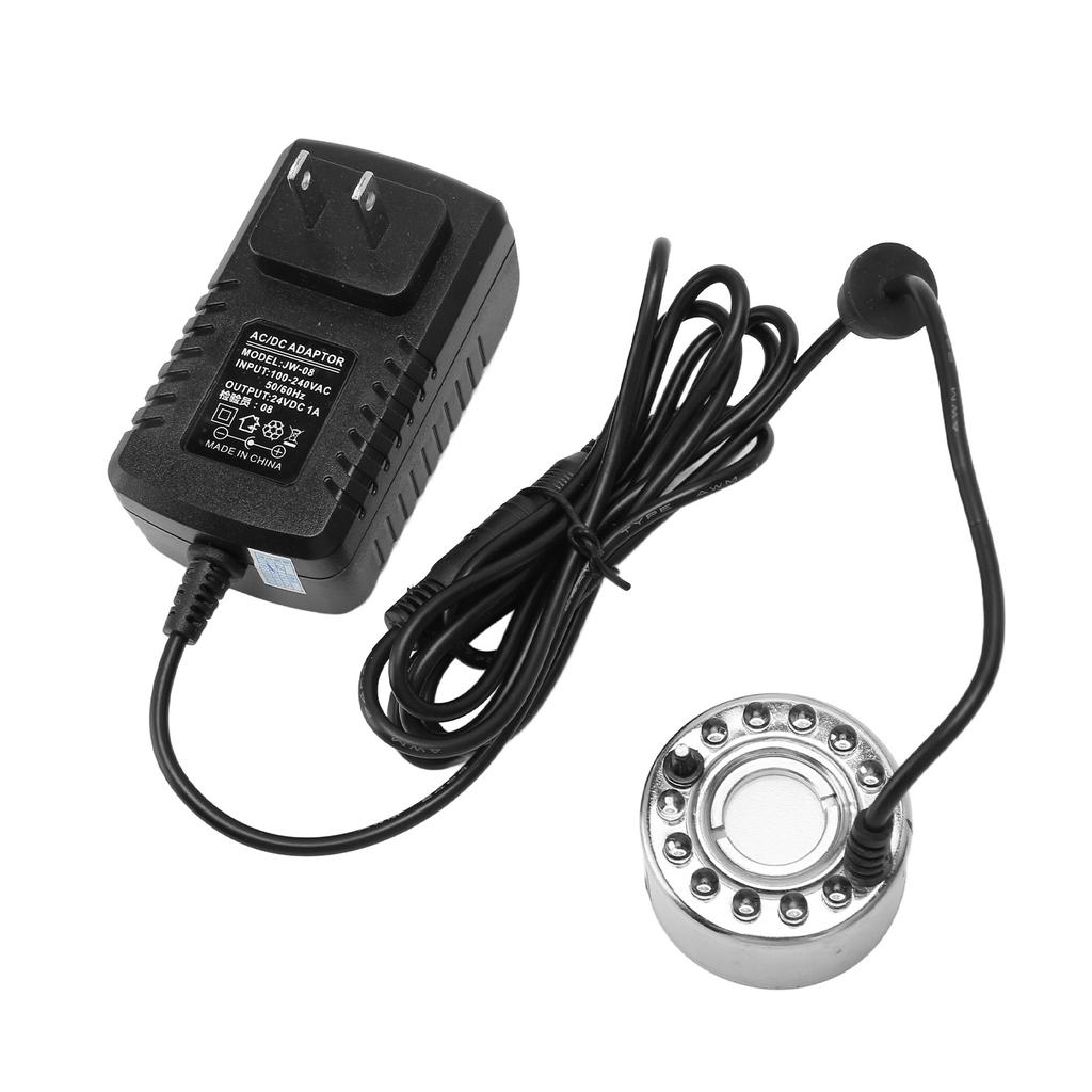 Mist Maker Fogger Humidifying Cooling Safe Water Pond Fountain Fogger with 12 Color Changing Lights