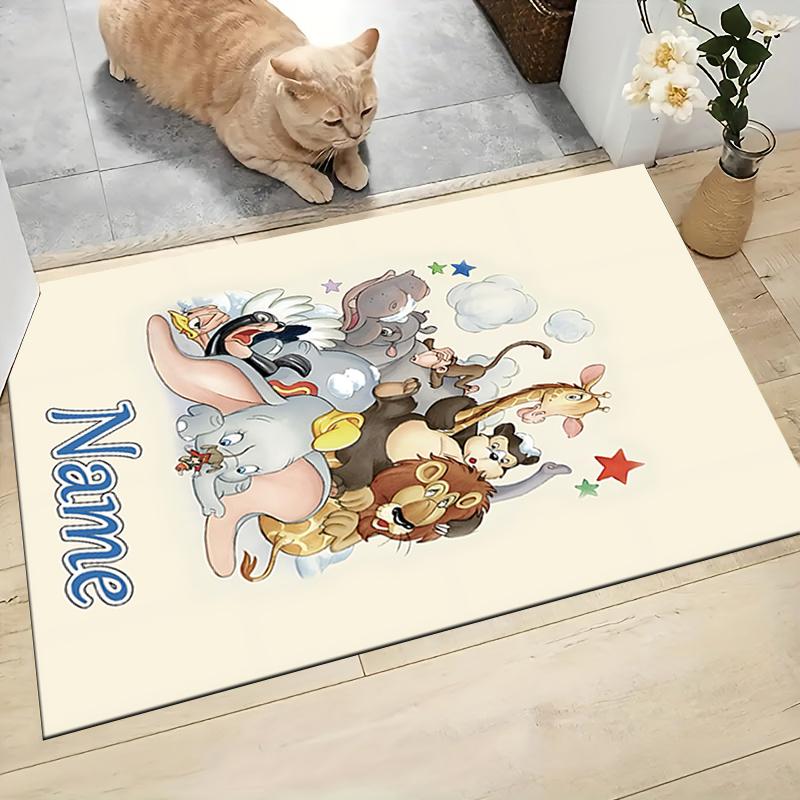 Custom Name Elephant Circus Act Carpet Rug Customizable Soft Washable Anti-Slip Home Living Room Sofa Mats Personalized Rug. 0909388