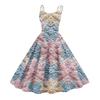Women's Fashion Christmas  Printed Sexy Strapless Gothic Cocktail Dress Punk, Vintage Dress.