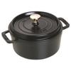 Staub Cocotte Round Black Two Hand Cast Enamel Pot IH Compatible Japanese Product with Serial La Cocotte Round "Pico 18cm" [Authorized Number]