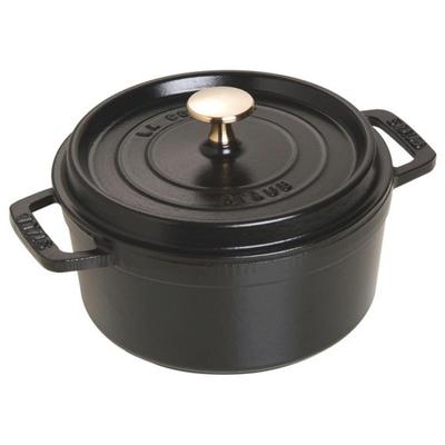 Круглая черная эмалированная кастрюля staub Cocotte Two Hand, совместимый с IH японский продукт с серийным номером La Cocotte Round "Pico 18 см" [Авторизованный номер]