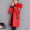 Женский пуховик, женское пальто с капюшоном, меховой воротник, теплая, средней длины, толстая зимняя новая модная одежда