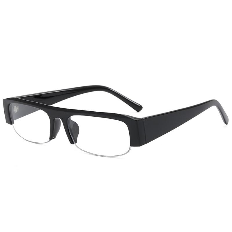 Stage Prop Small Rectangle Women Sunglasses Vintage Clear Lens Men Half Frame Eyewear Shades UV400 Beach Vacation Sun Glasses