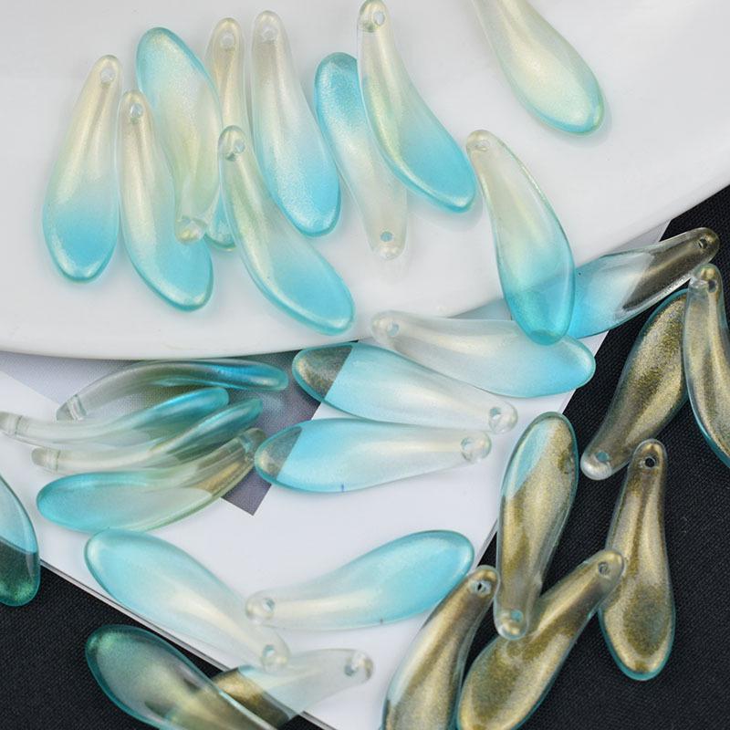 9*26 мм изогнутые лепестки хризантемы чешские стеклянные бусины для украшения головы ханьфу шпилька для самостоятельного изготовления