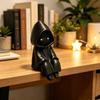 Загадочная фигурка с капюшоном, 3D-печать, милый сидящий призрак, украшение для экрана компьютера, домашний декор, миниатюрное настольное украшение, подарок