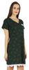 Inkmeso Printed V-Neck Nightgown Sleepwear For Womens Nightshirt Soft Button