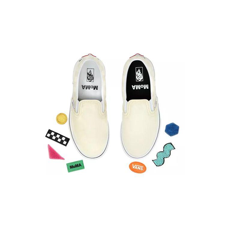 Vans MoMA X Серия слипонов Холщовые низкие детские кеды для скейтбординга Детские кроссовки Розовые VN0A4BUT0IC
