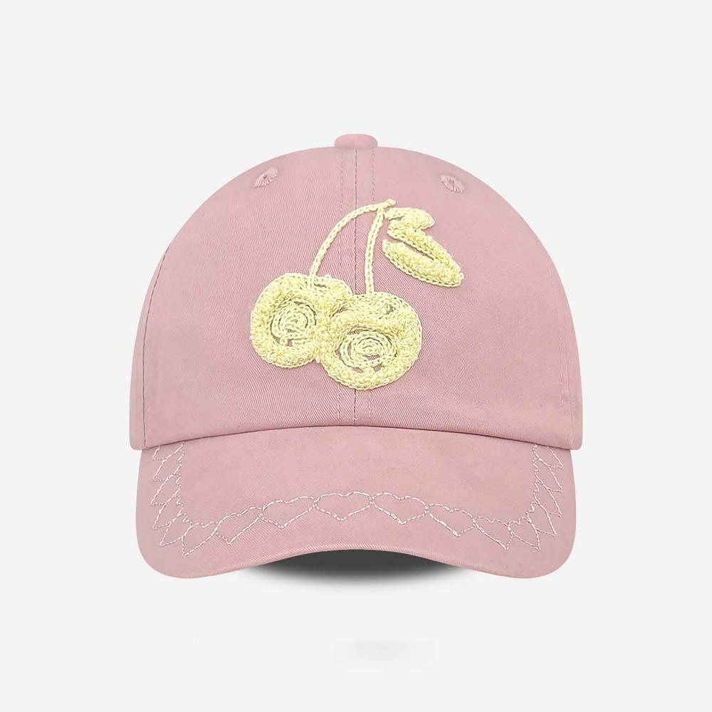 Fashion Adjustable Cherry Baseball Cap Sunscreen Hip-hop Embroidered Peaked Hat Versatile Polyester Sunshade Casquette Girls