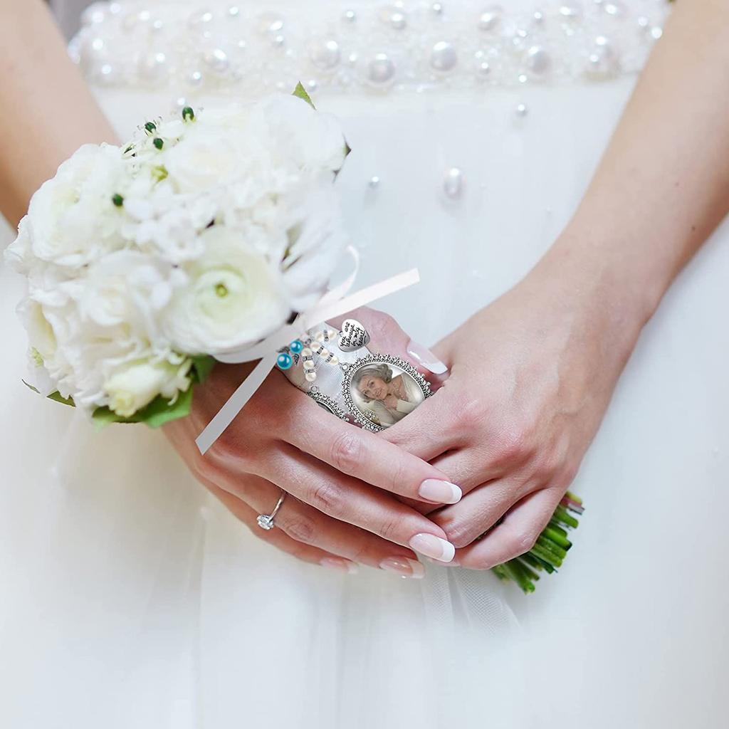 Wedding Bouquet Charm Lace Oval Bridal Bouquet Angel Charm Memorial Photo Charm You Are Always In My Heart Charm MIT