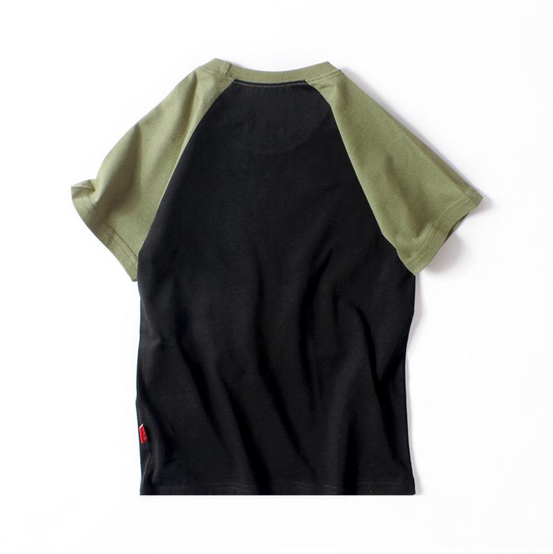 2024 Корейские детские контрастные топы с короткими рукавами - Футболки для девочек и мальчиков