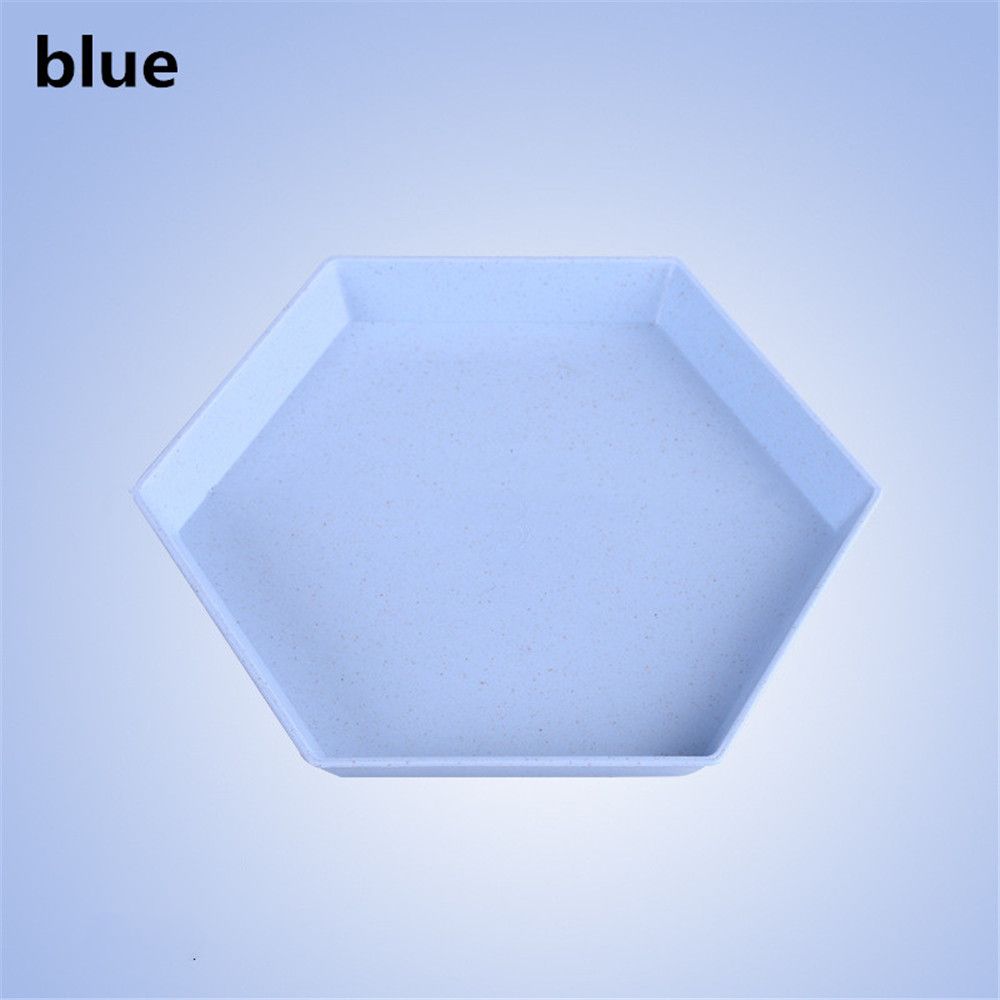 Столовая посуда Многофункциональные кухонные принадлежности Шестигранный поднос Десертные тарелки Пшеничная солома Сгущенка