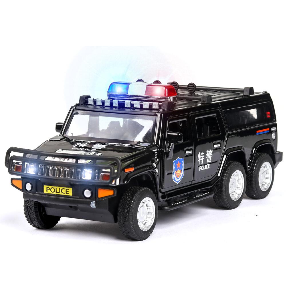 1:32 High Simulation Hummer Lengthen Polices Car Model Diecast Toy Vehicles Alloy Toy Car Kid Toys Christmas A201
