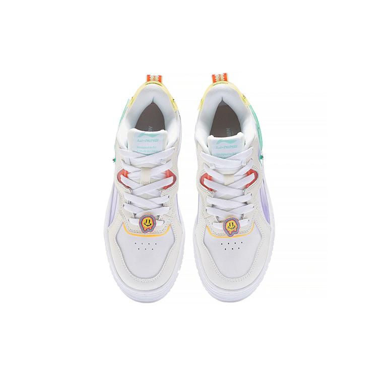 Li Ning Wave Низкие Кеды для Скейтборда Женские Бело-Фиолетовые AGCS198-1