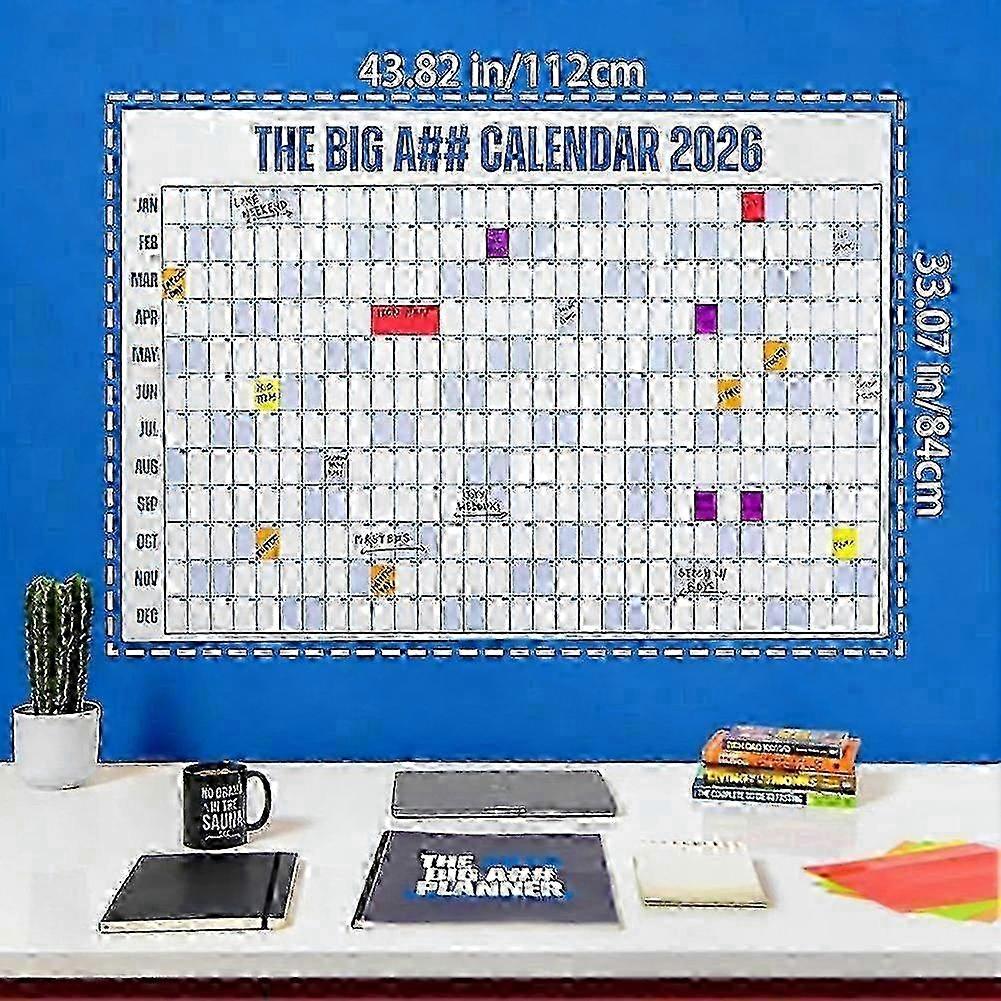 The Big A## Calendar 2026 - Oversized Wall Calendar with Pen & Stickers, 2026 Monthly Planner for Home Office, 33x43 Inches