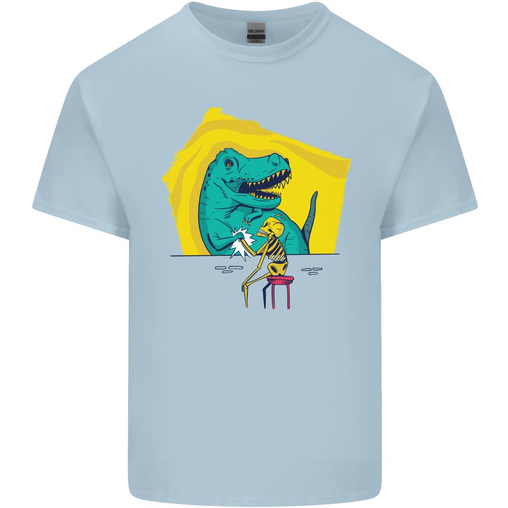 TRex Wrestling a Skeleton Dinosaurs Skull Unisexs Light Cotton TShirt