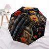 1pc Floral Bookshelf Night Garden Umbrella with Plastic Handle,Suitable for All Seasons Home Travel Outdoor UmbrellaDD442