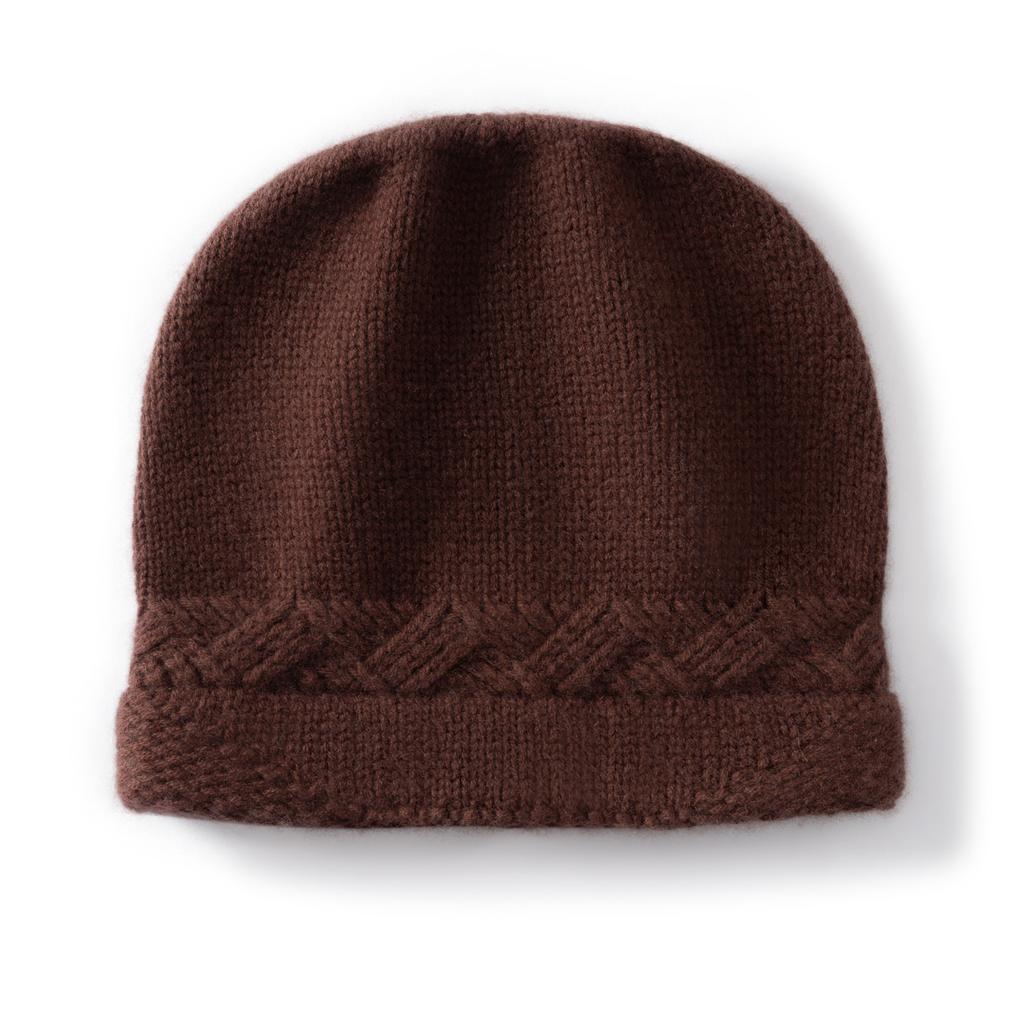 Autumn and winter new solid color cashmere hat knitted jacquard thickened cold-proof warm hat men's and women's casual versatile baotou hat