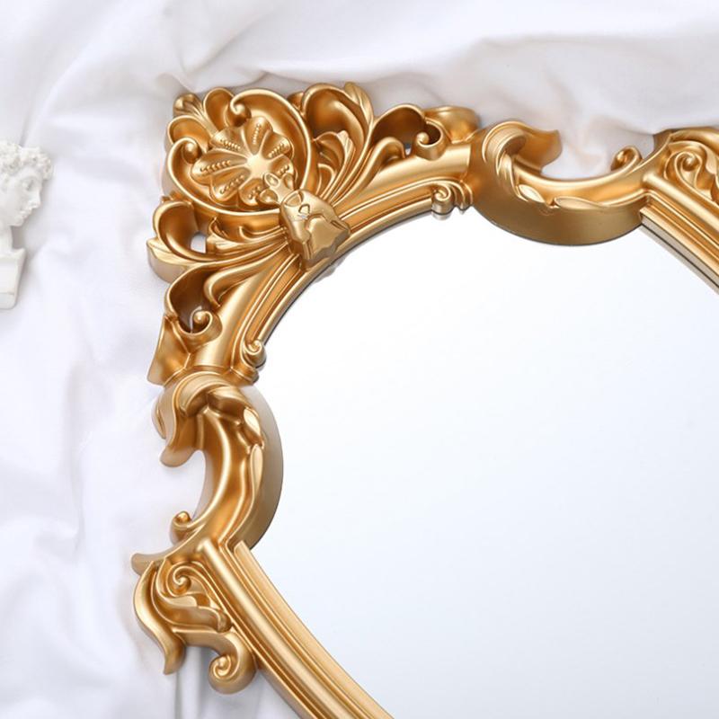 Винтажное зеркало для макияжа в золотой раме, декоративное настенное зеркало, маленькое скандинавское ретро-зеркало для макияжа, свадебный подарок