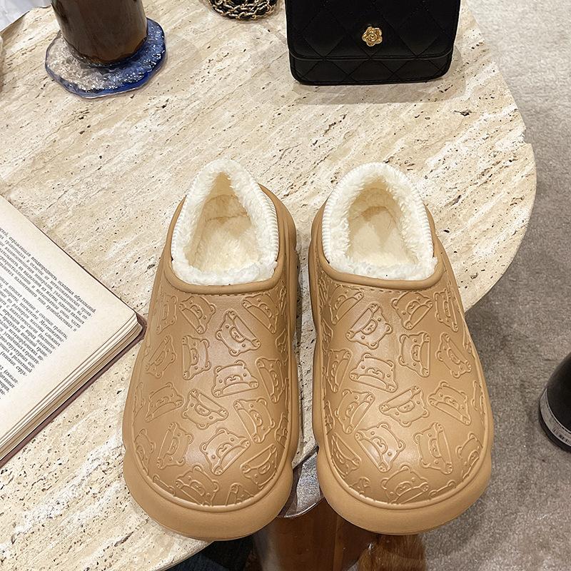 Женская хлопковая обувь, зимняя, новая, милая, для пары, для дома, на толстой подошве, теплые тапочки, мужская, плюшевая, нескользящая, водонепроницаемая, повседневная обувь