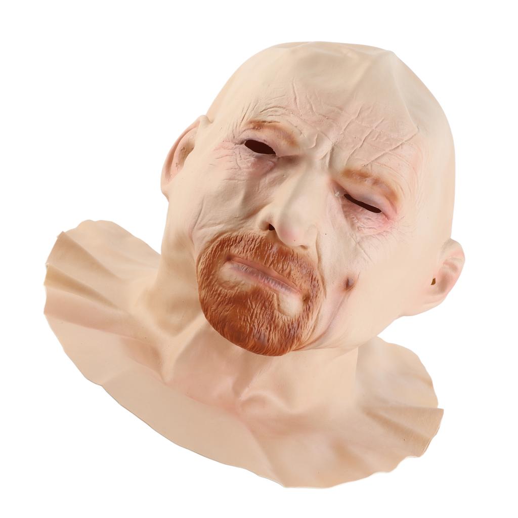 Old Man Face Cover Halloween Latex Headgear Scary Halloween Cosplay Party Props