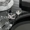 Butterfly Open Ring I Niche Design Sense Ns Wind Diamond Zircon Women'S Light Luxury High-End Sense Personality Ring