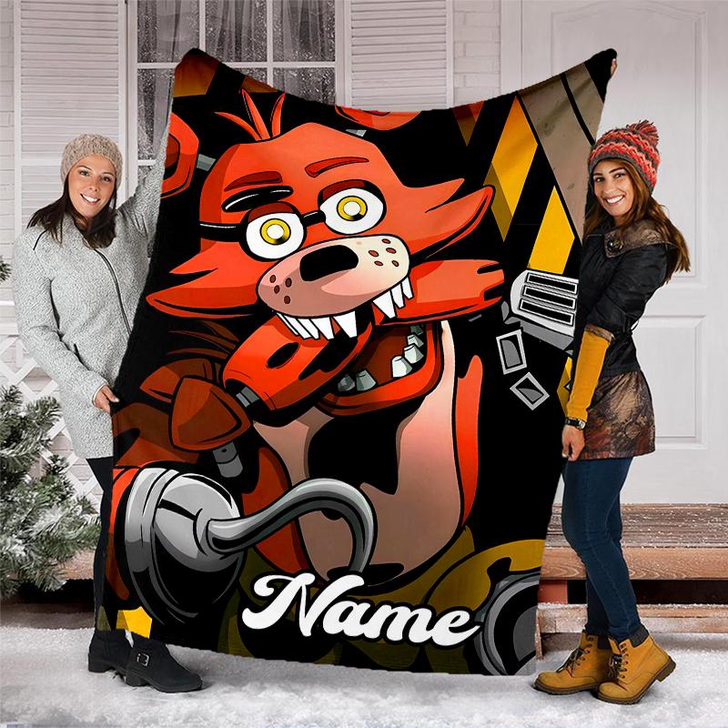 Personalized Custom Name Blanket - Five Nights at Freddy's Print Design,Blanket for Sofa,Bed,Travel,Camping - Soft and Warm, Great Gift