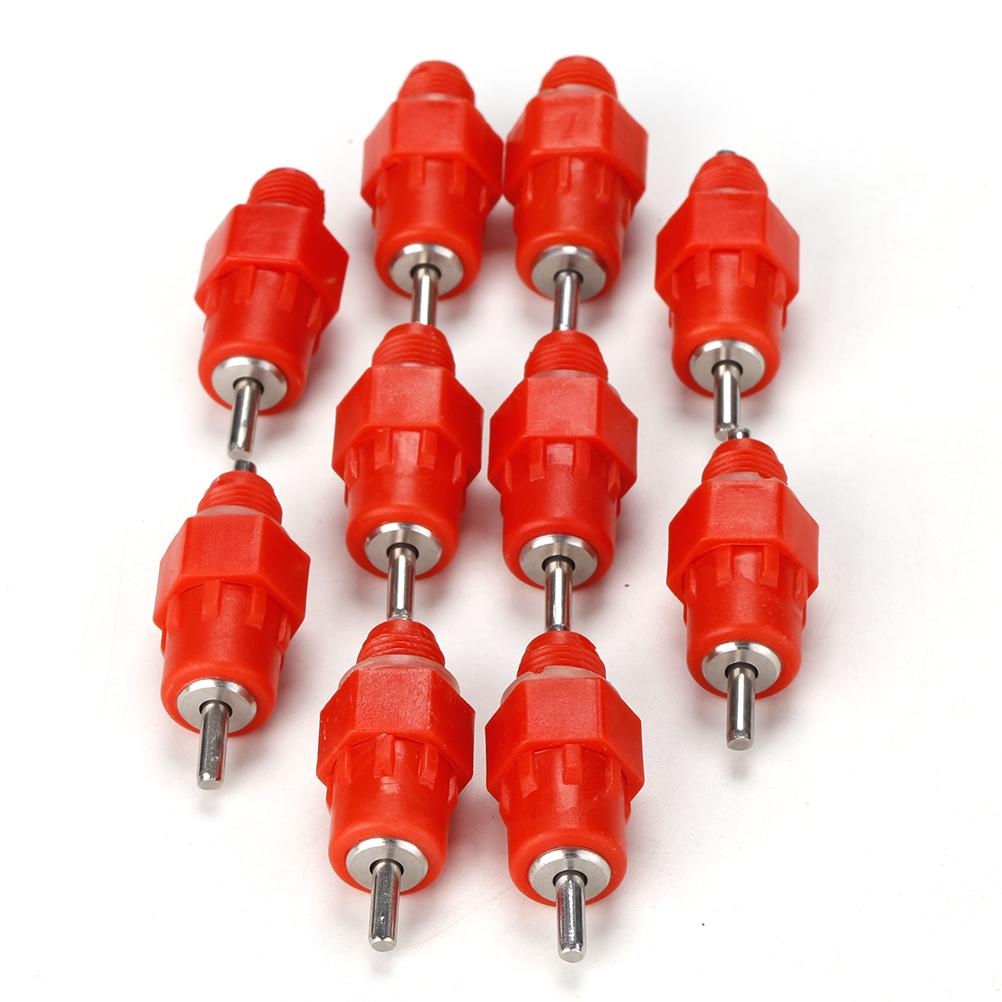 10 Pcs Push Nipple Cup Poultry Chicken Bird Quail Drinker Waterer