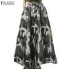 Женские повседневные свободные длинные юбки с эластичным поясом и камуфляжным принтом