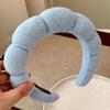 Blue Cloud Wide Headband For Women High Cranial Top Face Washing Hair Band Autumn Winter Headwear