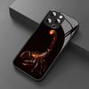 Крутой Черный Чехол из Закаленного Стекла со Скорпионом для iPhone 11 12 13 14 15 16 17 Pro Max 17 Air 7 Plus XS X XR Ударопрочный Чехол