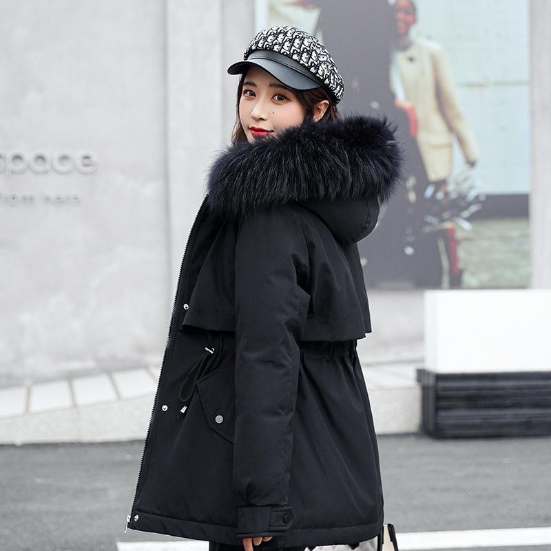 Женская зимняя куртка с капюшоном, толстые парки с подкладкой из искусственного меха, женское съемное пальто больших размеров