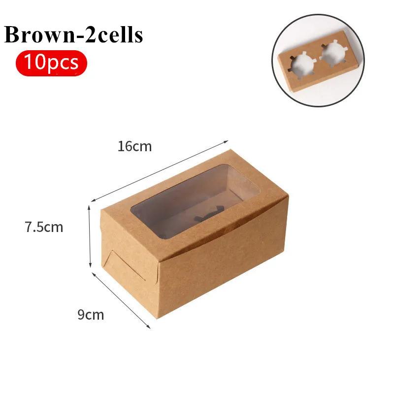 10 шт./компл. портативная прозрачная коробка для кексов, торта, печенья, упаковка для печенья, коробки для упаковки кондитерских изделий, контейнер для десертов, подарочная коробка