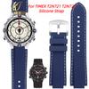 24*16 мм Выпуклый мужской силиконовый ремешок для часов TIMEX Tidal T2N721 T2N720 TW2T76500 2T76300 Синий спортивный водонепроницаемый резиновый ремешок для часов