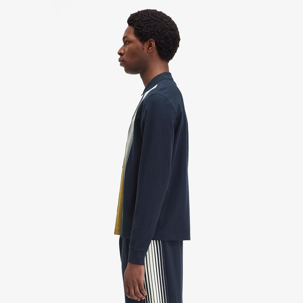 FRED PERRY [Sharp] Ombre Stripe Long Sleeve Polo Shirt (608) Afpm243M545-608