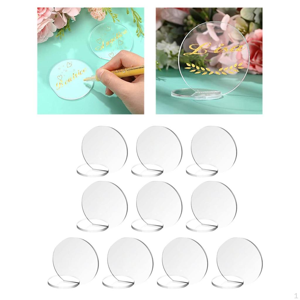 10 шт., акриловые пустые карточки для сидения на столе, места для рукоделия, номера, имя гостя, бирка для ужина
