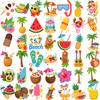54pcs Temporary Tattoo Waterproof Long-lasting Body Stickers Summer Hat Beach Ball Sunglasses For Children Shoulders Boys