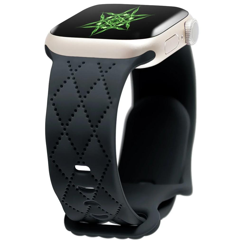 Силиконовый ремешок с гравировкой Для Apple Watch Ремешок 42 мм 44 мм 45 мм 41 мм 49 мм 40 мм браслет correa iwatch Серия 8 9 SE 7 6 5 4 3 Ultra